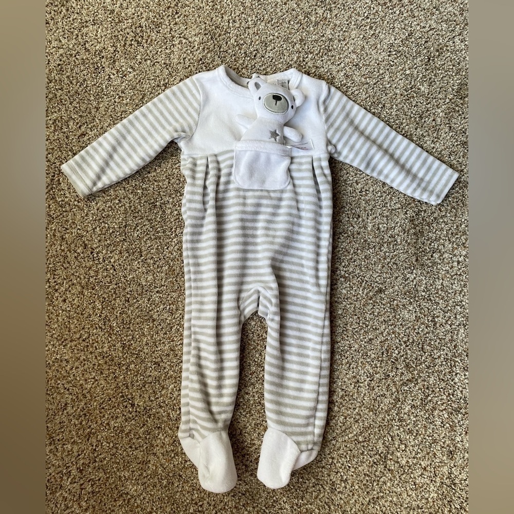 Rock A Bye Baby Onesie With Mini Teddy Bear NWOT